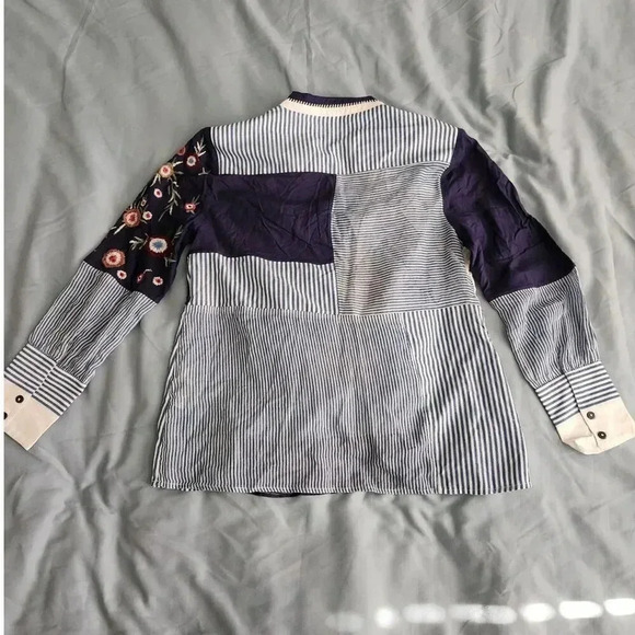 Chico's Petite Patchwork Embroidery Top - Picture 3 of 7